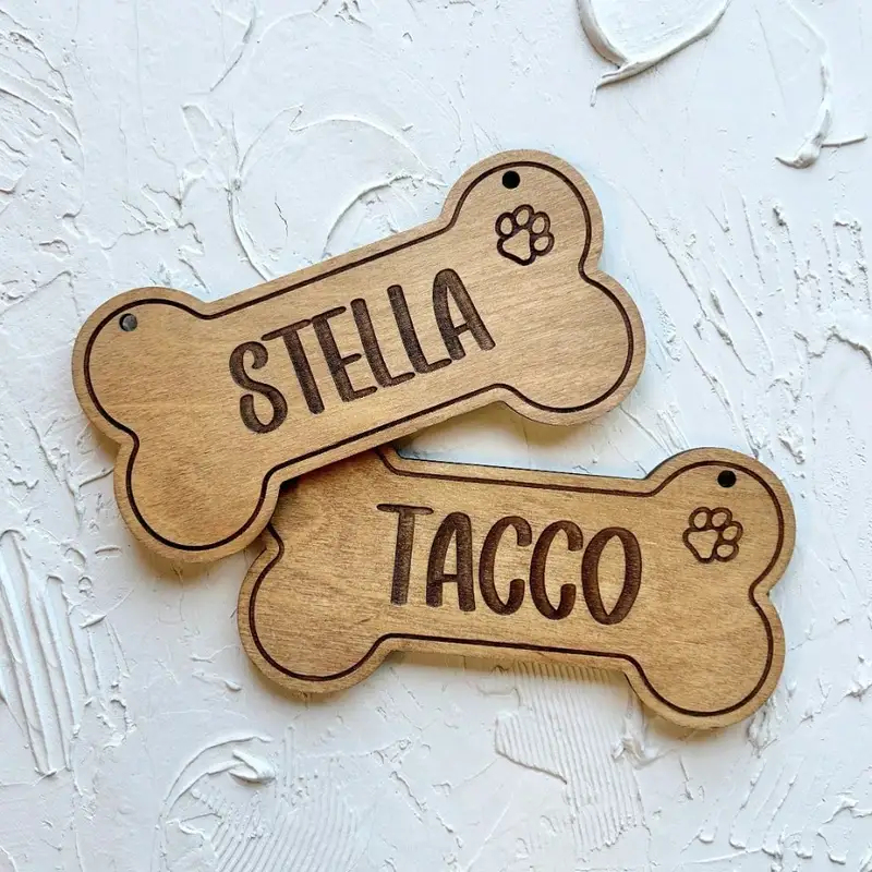 5PCS Custom Wooden Dog Tag - P - огляд і ціна Pet Supplies Delivery